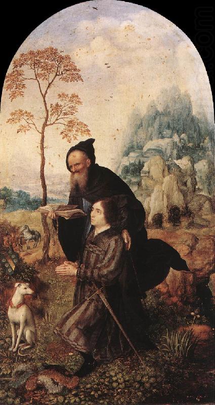 St Anthony with a Donor dfg, GOSSAERT, Jan (Mabuse)